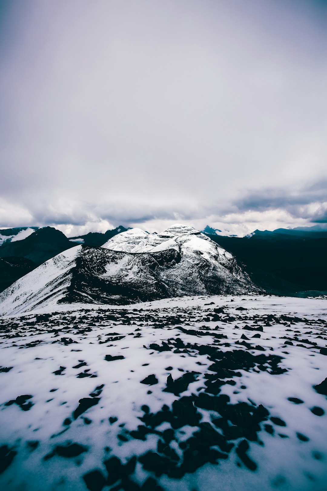 mountain covered by snow