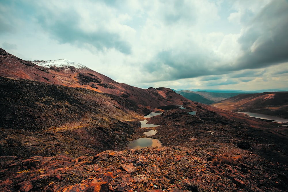 mountain under white clouds