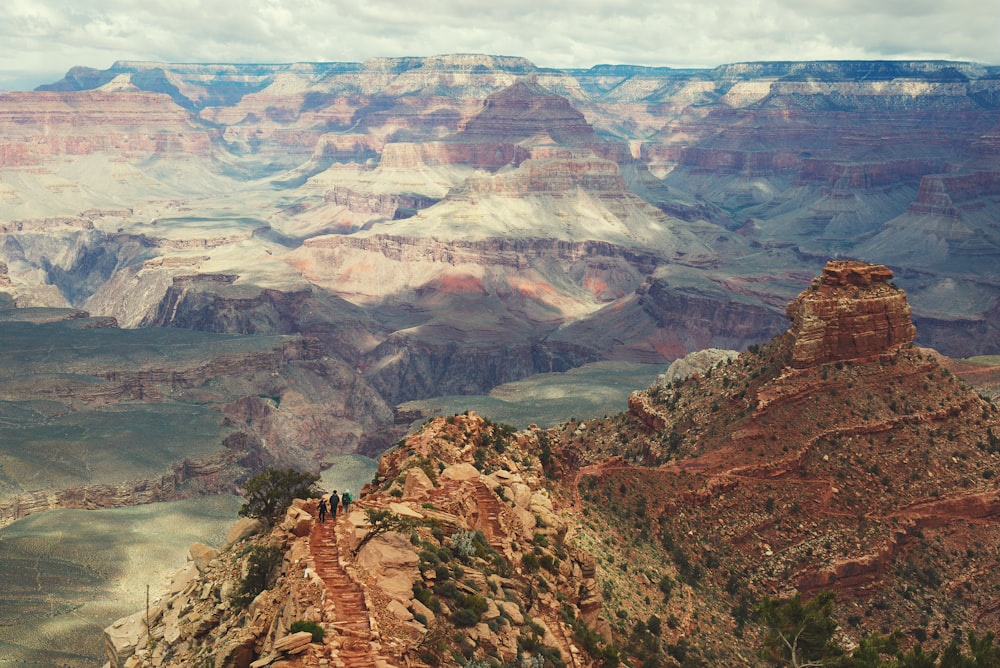 aerial photography of rock mountains