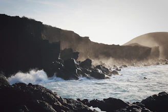 body of water surrounded rocks