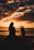silhouette photo of woman and girl on shoreline