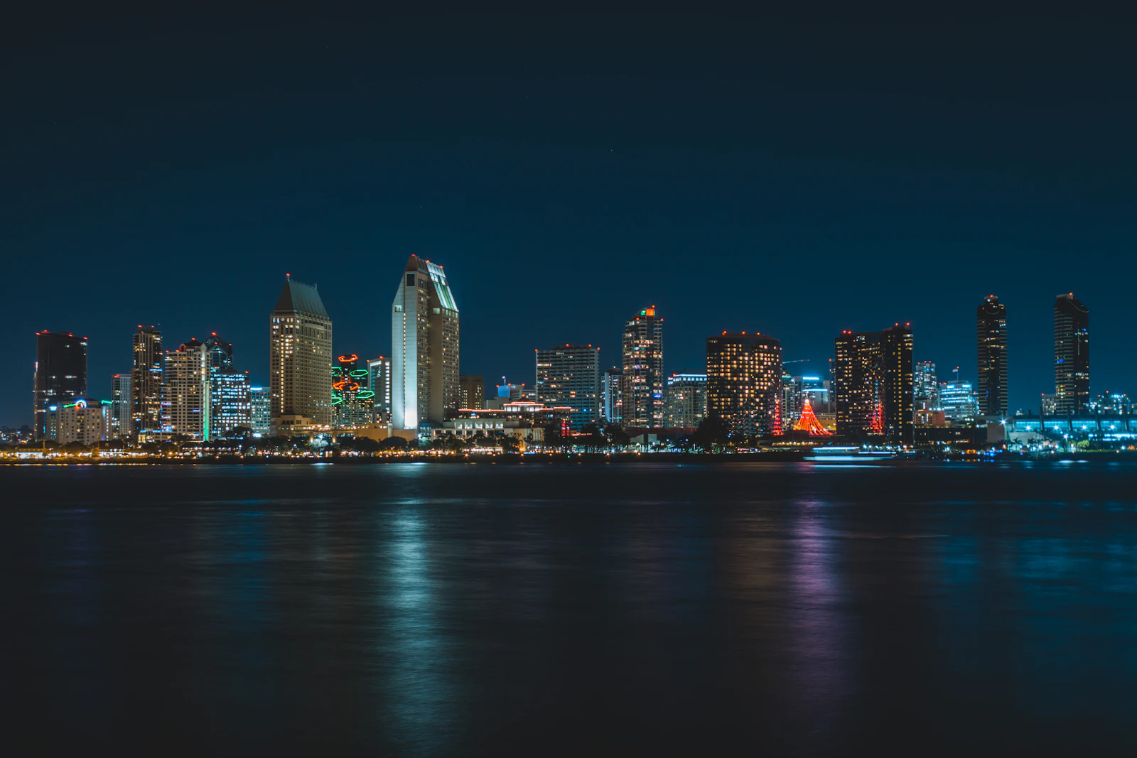 San Diego California waterfront skyline and harbor