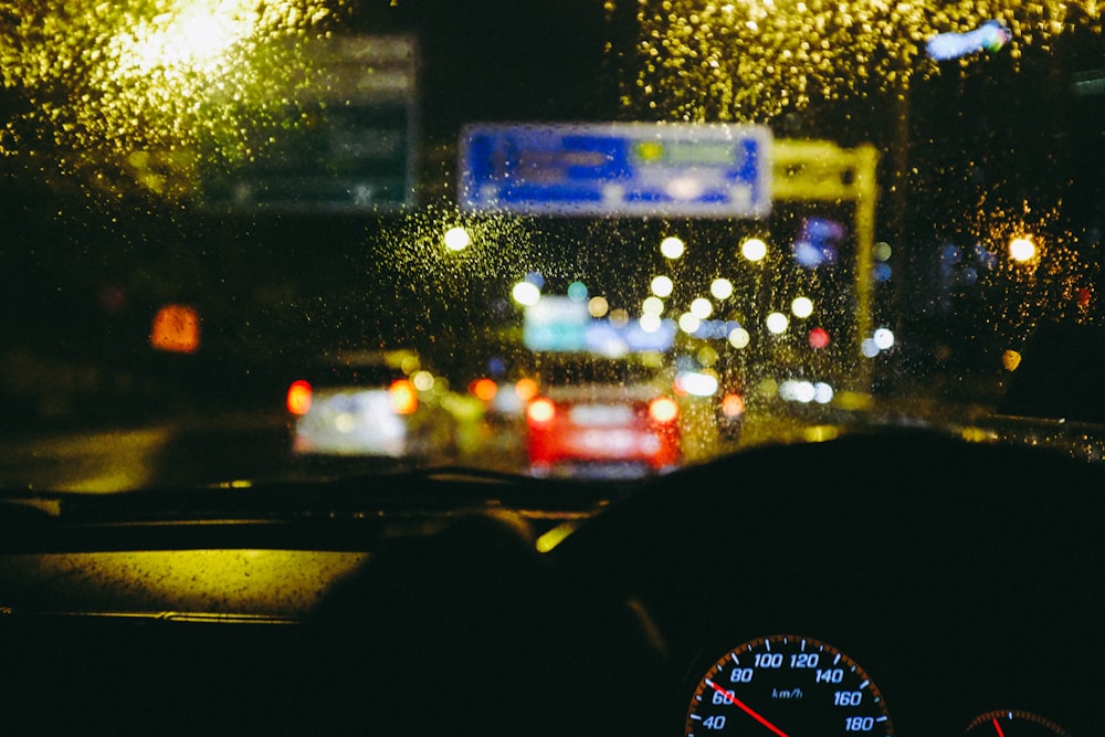 closeup photo of vehicle instrument cluster panel