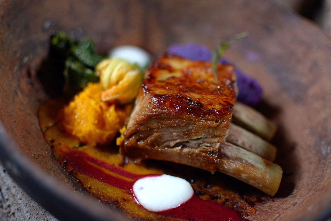 cooked food on plate,