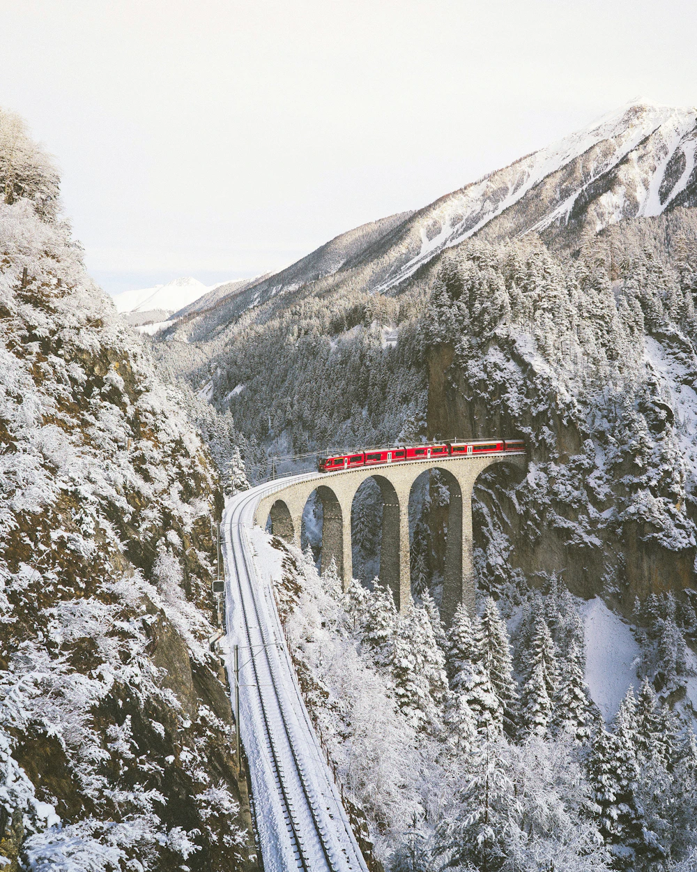Train suisse dans un paysage de montagne