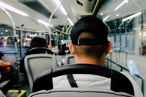 Passengers enjoying a comfortable ride in a modern bus.
