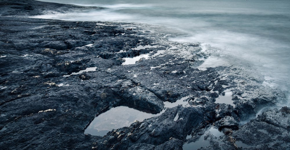 time lapse photography of seashore