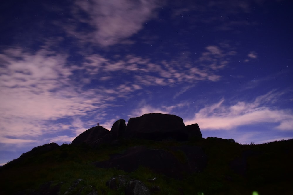 silhouette of cliffs