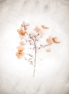 brown floral painting