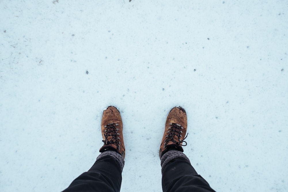 person standing on white ground