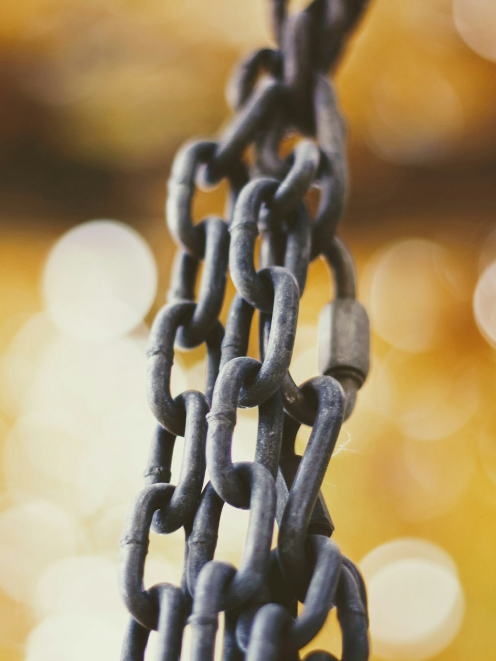 brown metal chain in focus photography