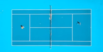 aerial photography of two person playing tennis
