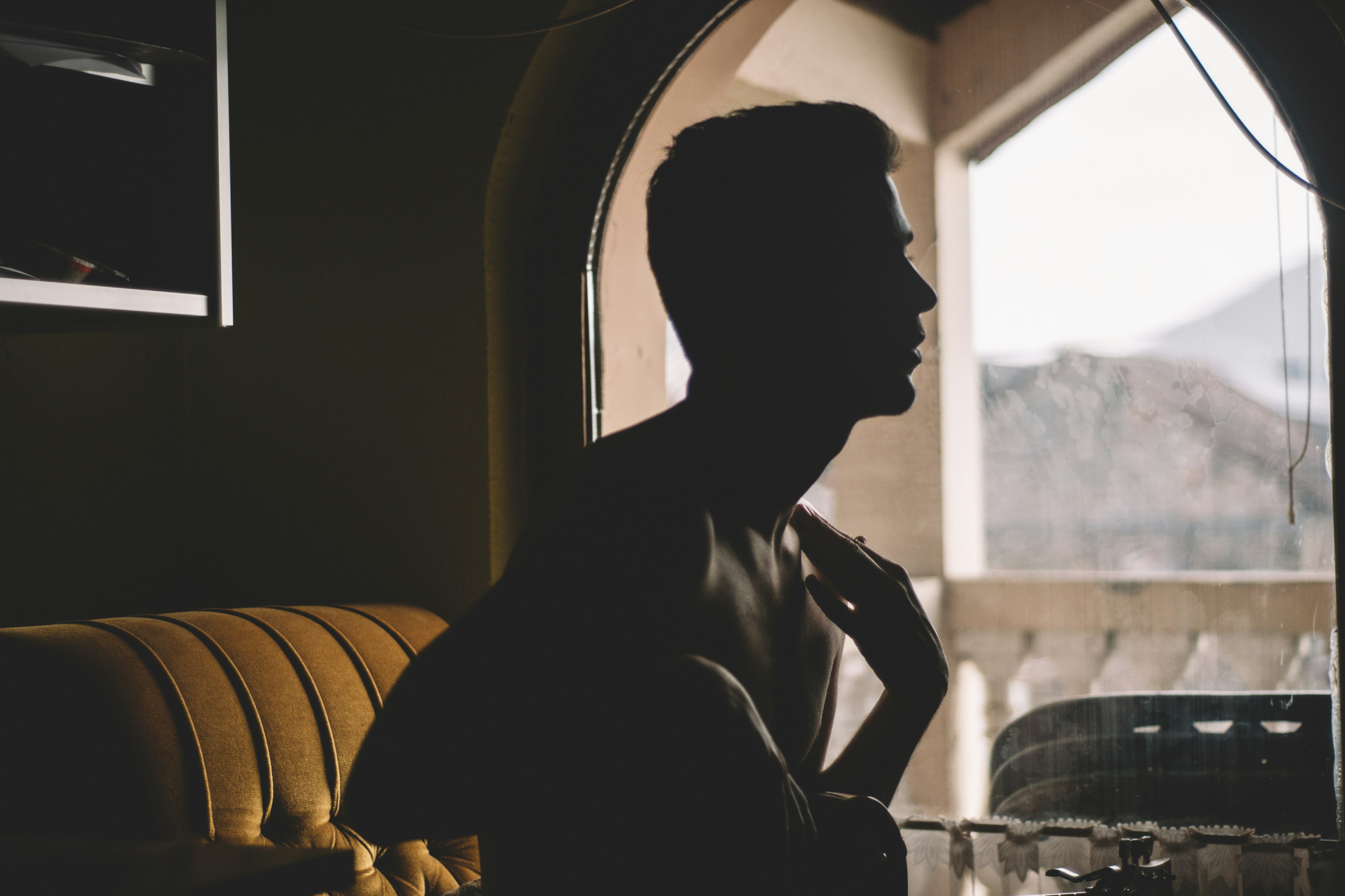 man sitting on chair