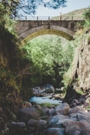 person walking on bridge
