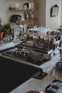closeup photo of espresso machine