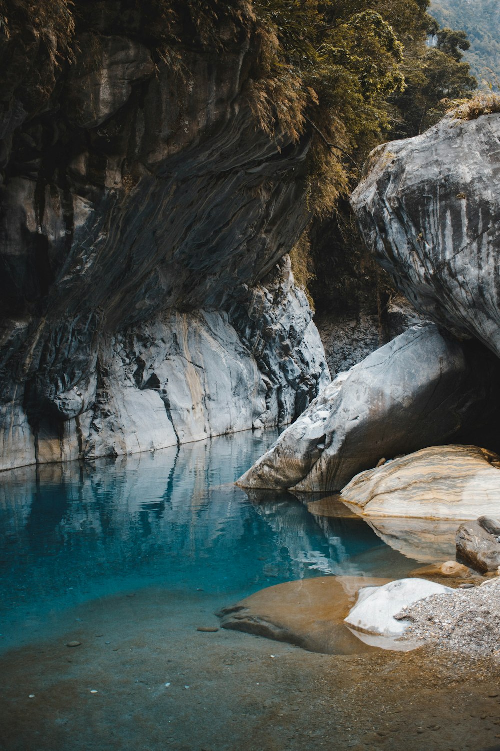 rock formations near body of water