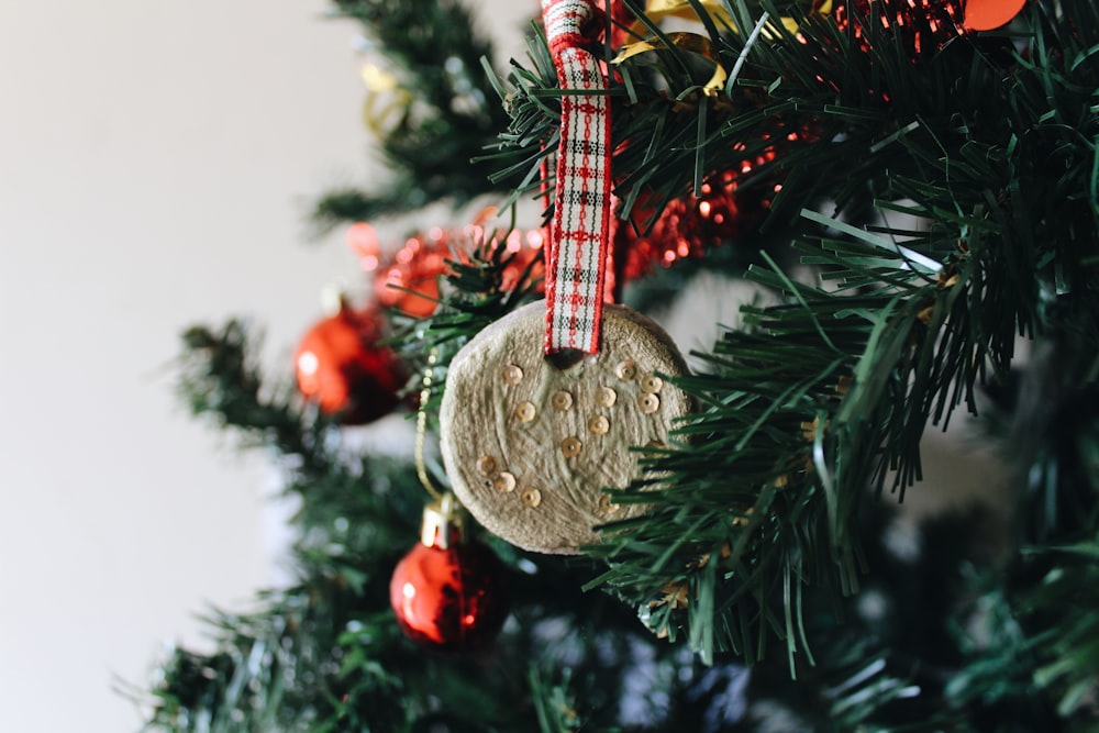 round and red Christmas decor