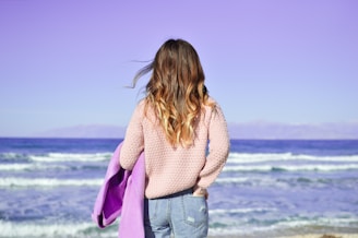woman standing at beach