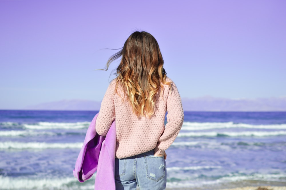 woman standing at beach