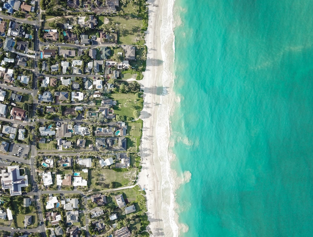 aerial view of island