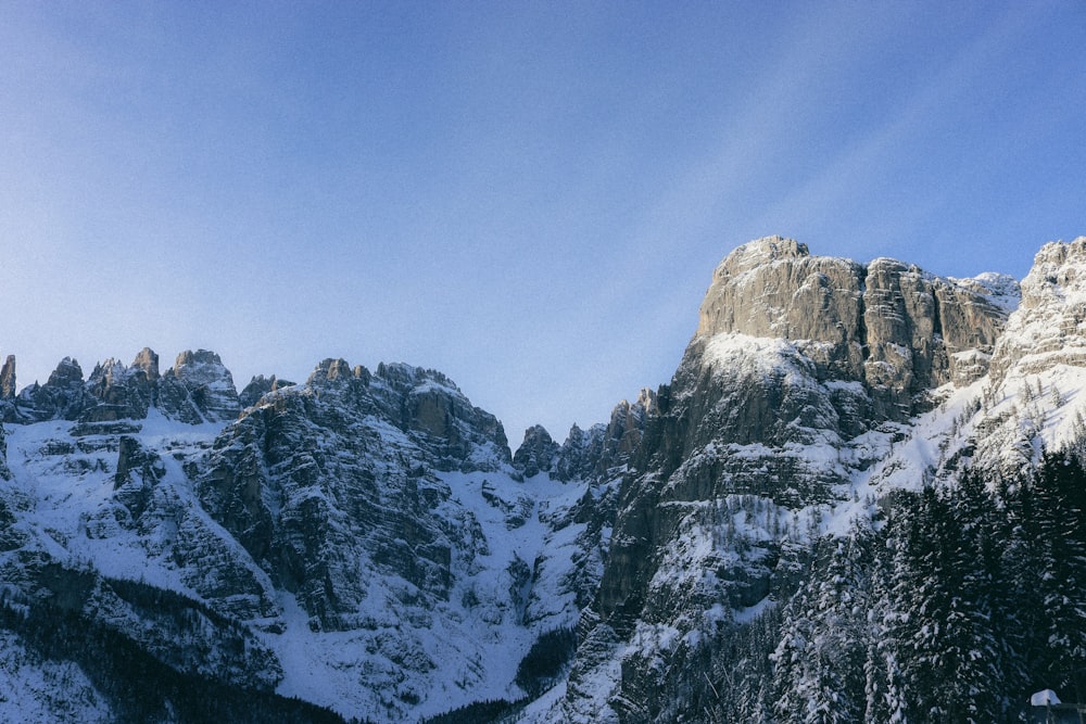 snow covered mountain peak during daytime