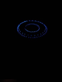 a black background with a blue ring in the middle showing gas services