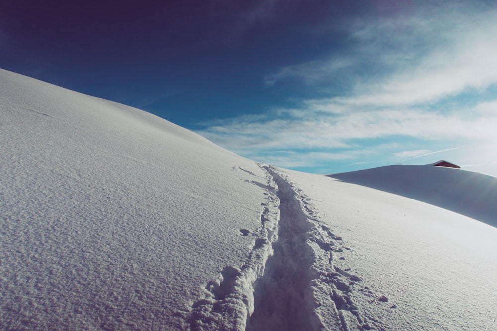 snow under cloudy sky