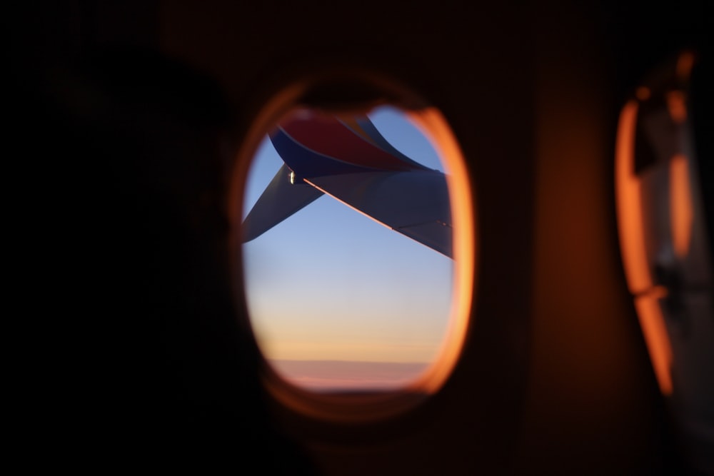 view of clouds through airplane window