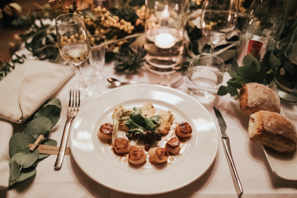 pasta platter on top of table