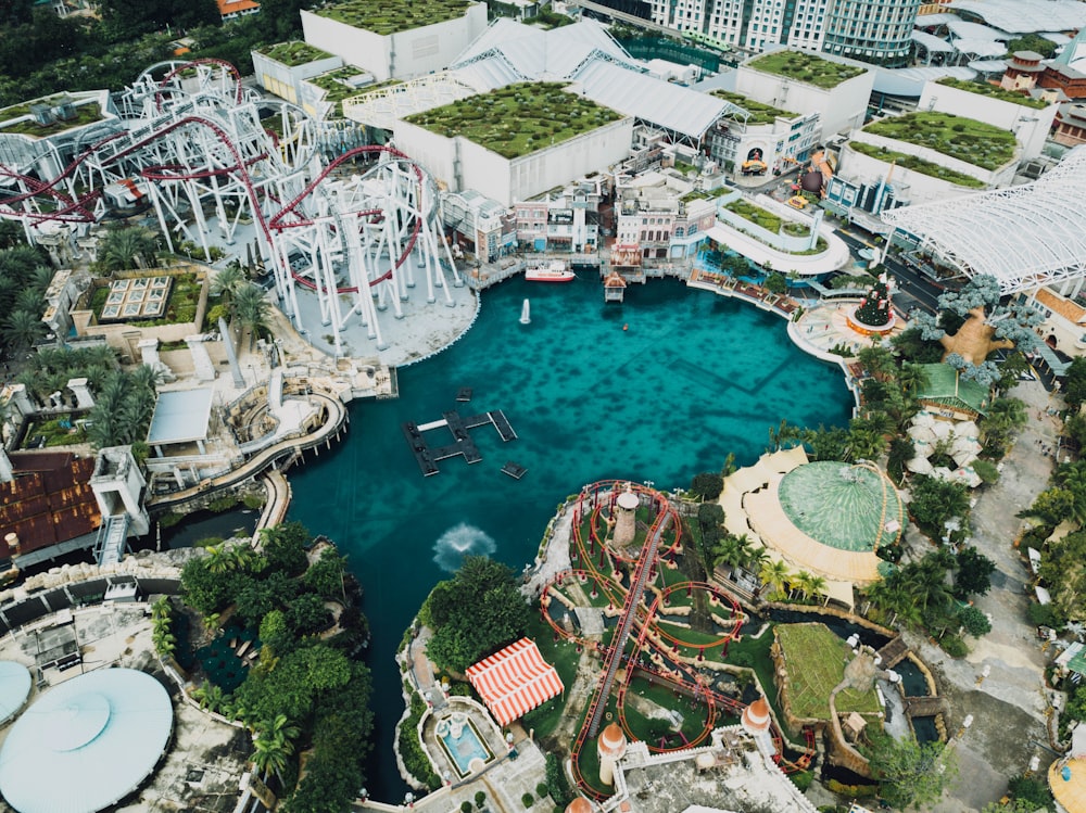 bird's-eye view of body of water