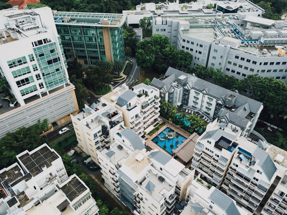 aerial photography of buildings