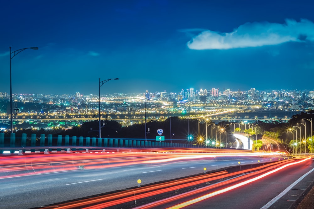 roadway with street lights