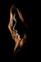 woman's face on black background