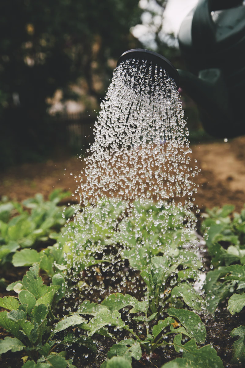 Person tending to raised garden bed