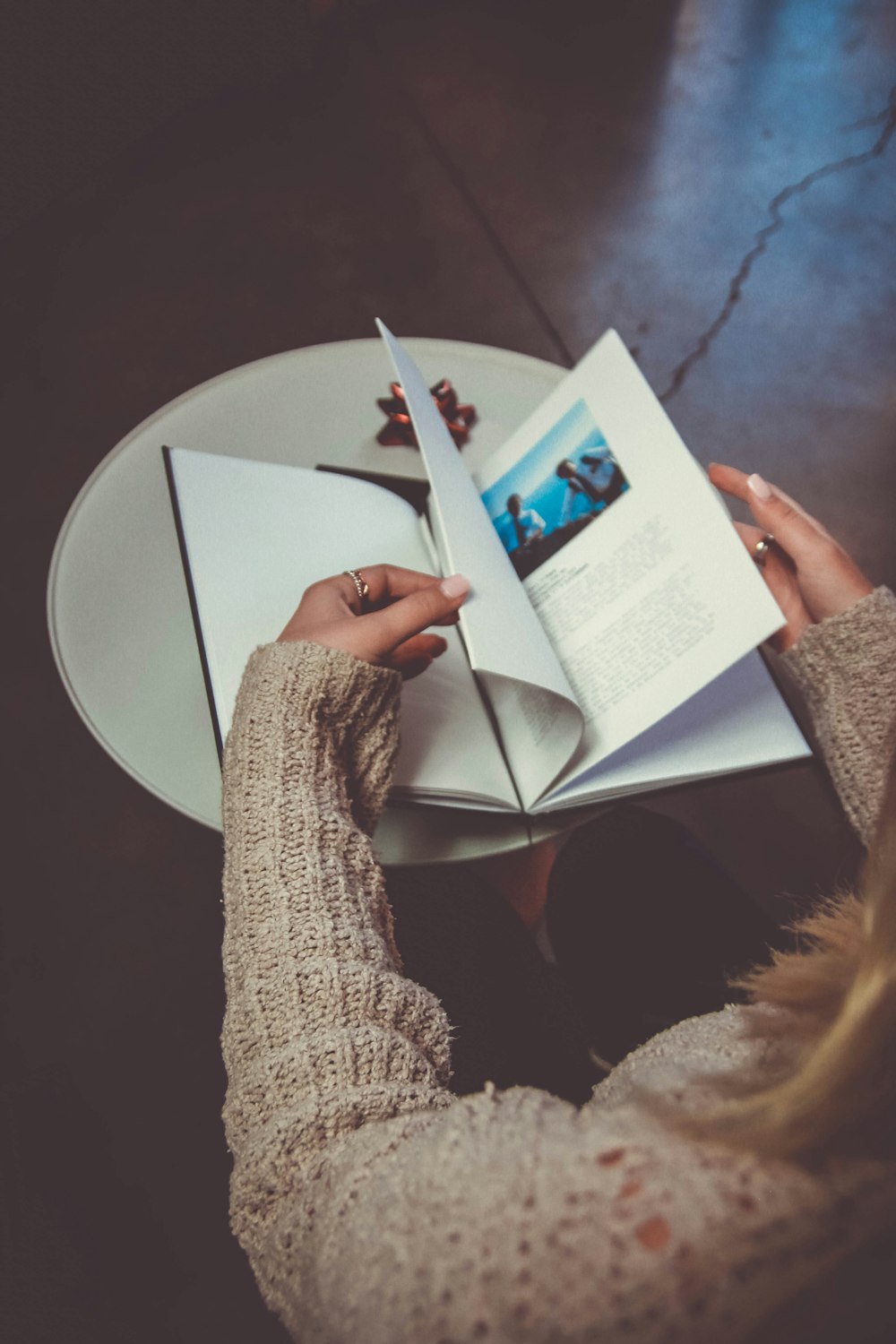 woman reading a book