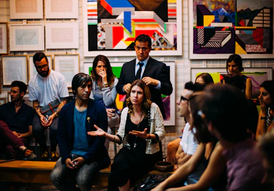 people meeting in room