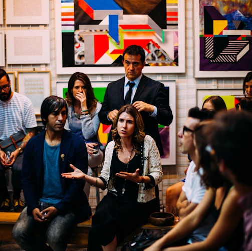 people meeting in room