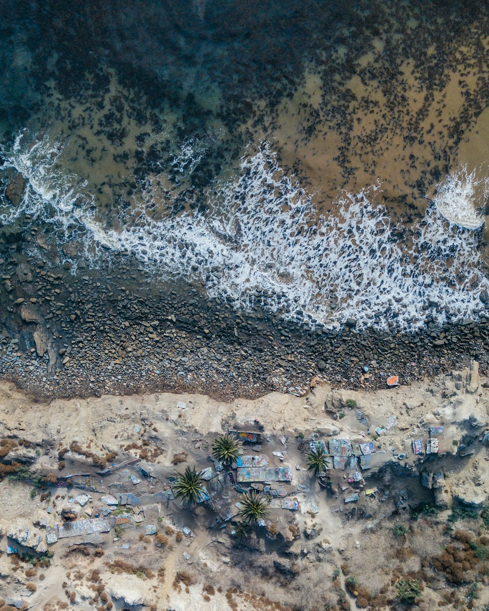 aerial view of seashore