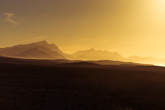 silhouette of mountain peak in Fuerteventura Spain