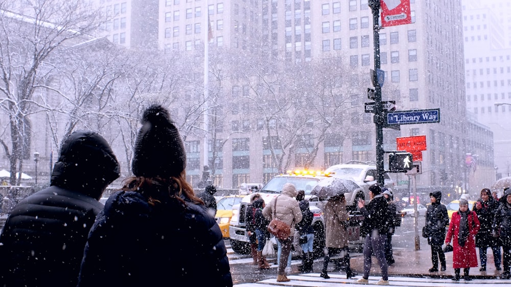 photo of people walking near building