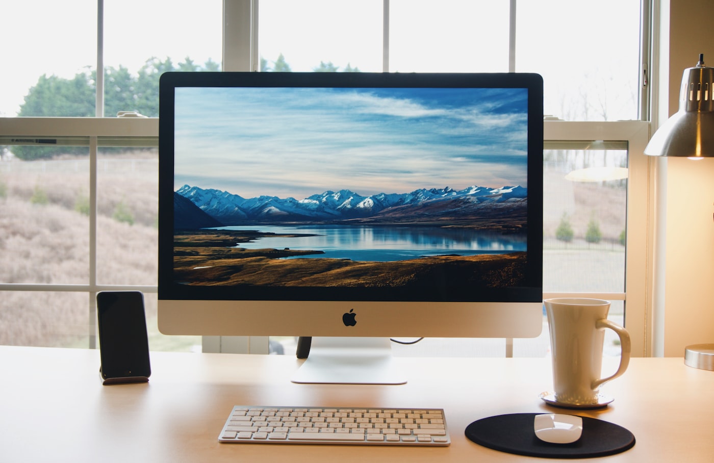 Apple laptop on a desk
