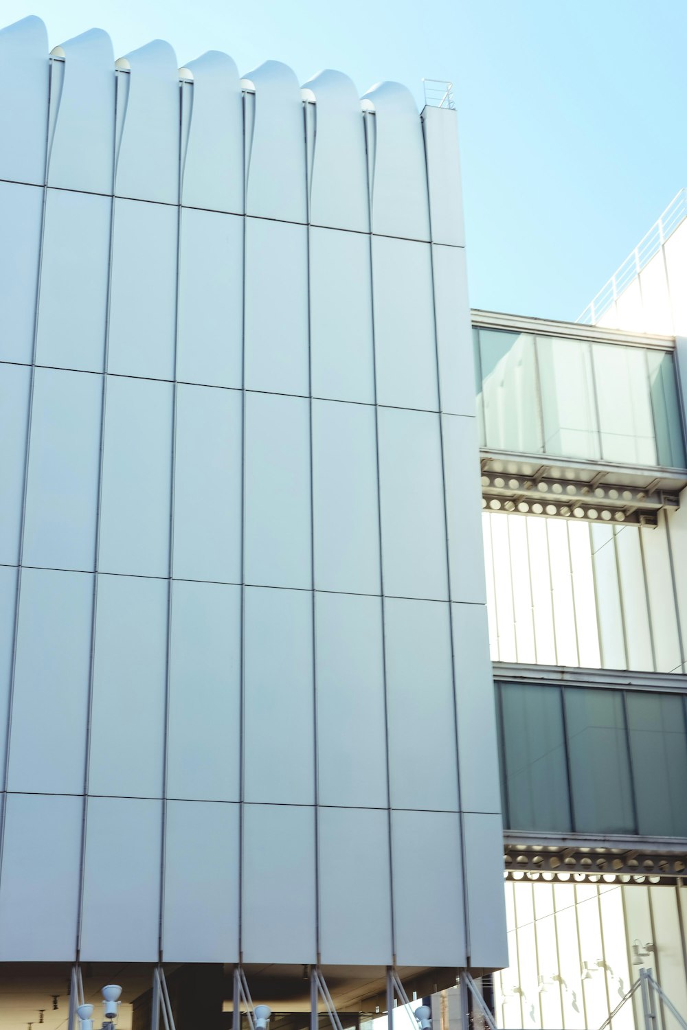 white glass building