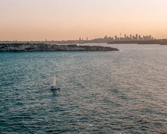 Sydney Northern Beaches sailboat in the middle of the sea