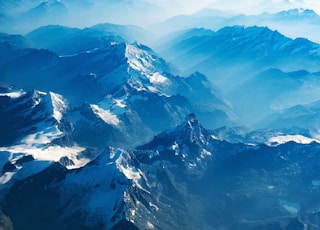 bird's eye view of mountains