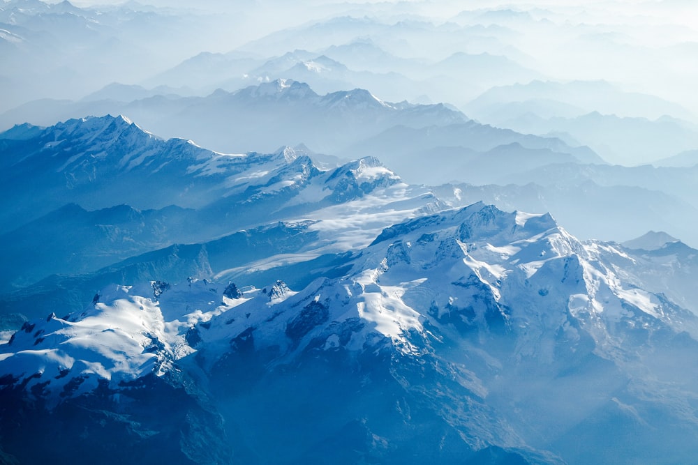 snow capped mountains at daytime