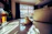A joyful golden retriever playing in a cozy living room with warm sunlight streaming through the window.