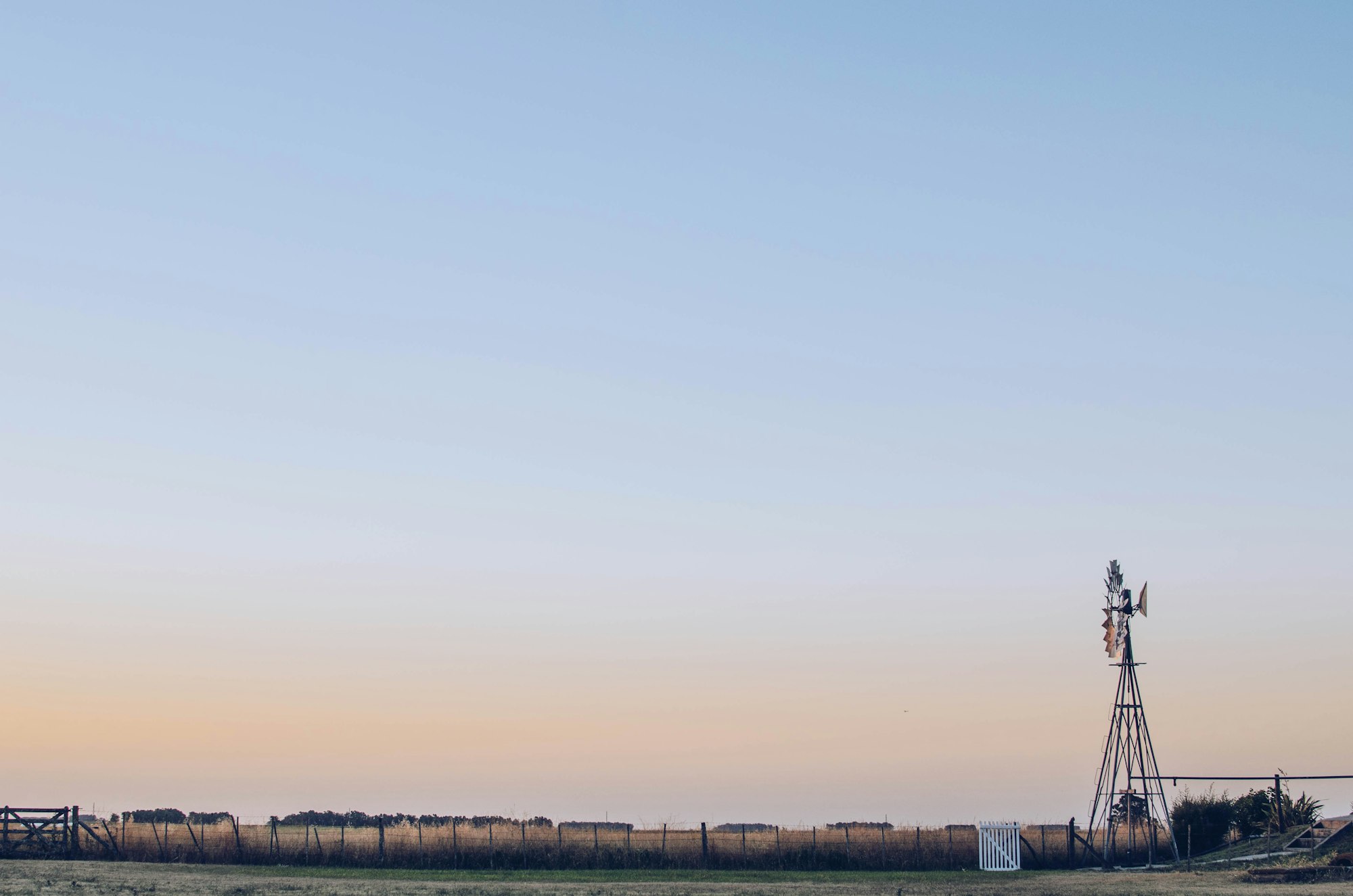 panorama photography of wind pump