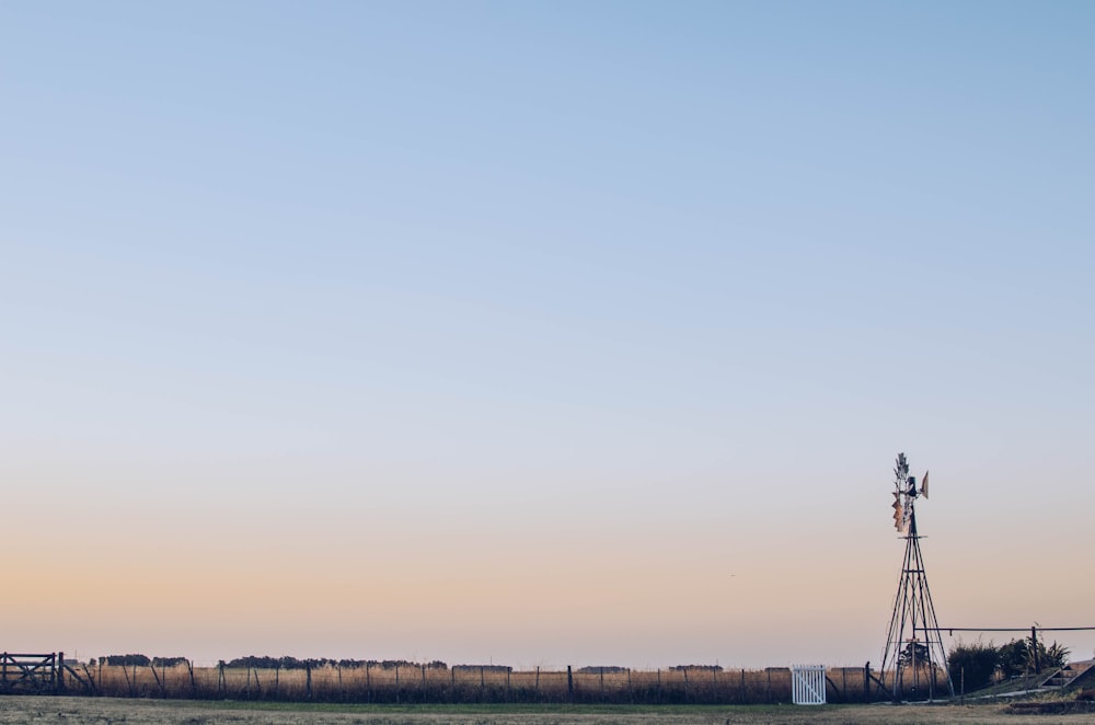 panorama photography of wind pump