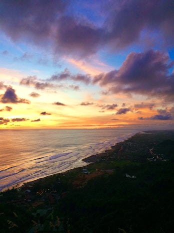 A breathtaking view of the Riviera Maya coastline at sunset.