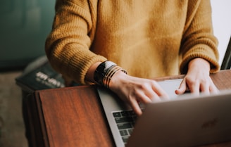 person using laptop computer